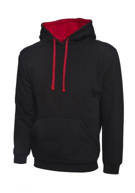 Uneek Contrast Hooded Sweatshirt