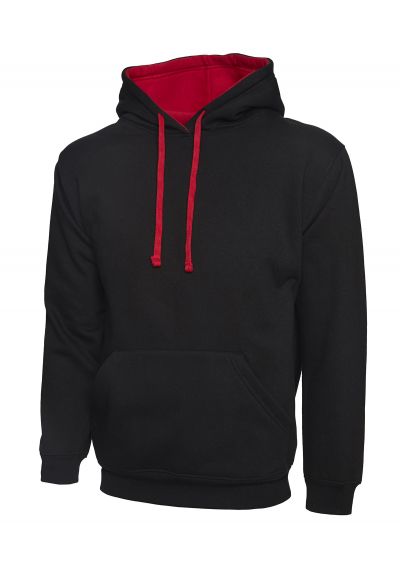 Uneek Contrast Hooded Sweatshirt