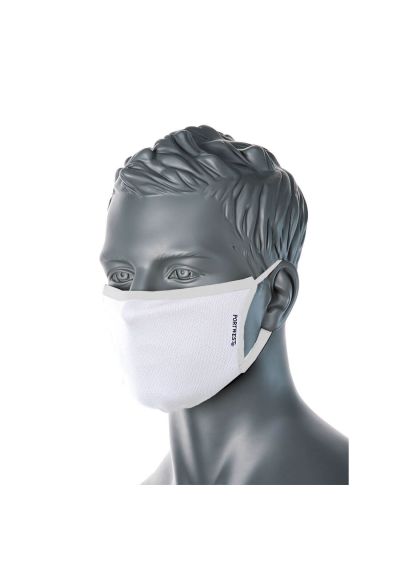 Portwest 3-Ply Anti-Microbial Fabric Face Mask (Pack of 25)