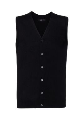 Russell Collection V-neck sleeveless knitted cardigan