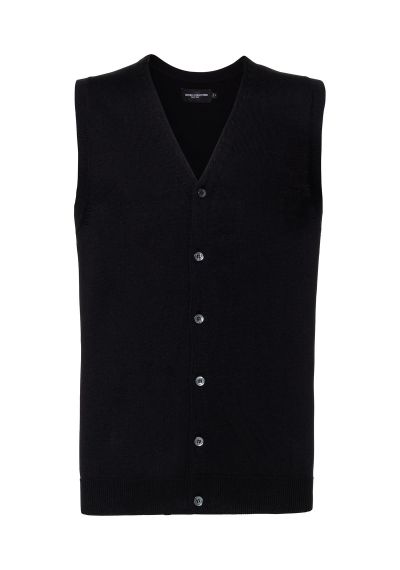 Russell Collection V-neck sleeveless knitted cardigan