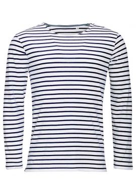 SOL'S Marine Long Sleeve Striped T-Shirt