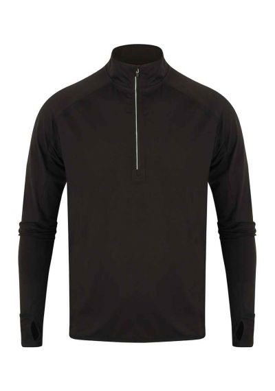 Tombo Long Sleeve Zip Neck Performance Top
