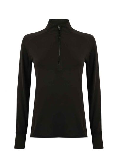 Tombo Ladies Long Sleeve Zip Neck Performance Top