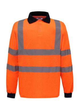 Yoko Hi-Vis Long Sleeve Polo Shirt