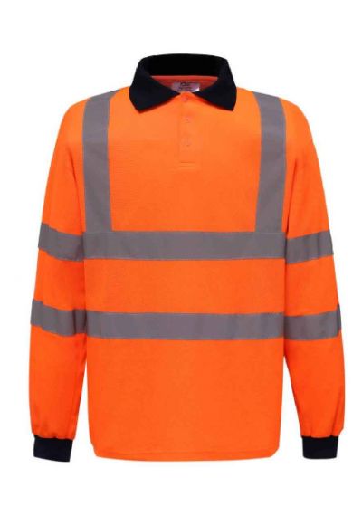 Yoko Hi-Vis Long Sleeve Polo Shirt
