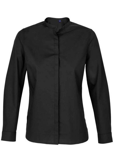 NEOBLU Ladies Bart Mao Collar Long Sleeve Poplin Shirt