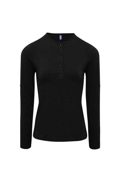 Premier Ladies Long John Roll Sleeve T-Shirt