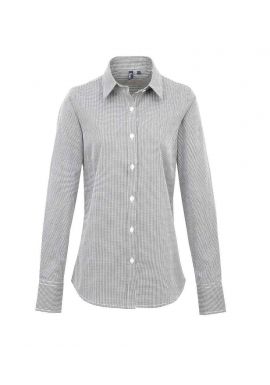 Premier Ladies Gingham Long Sleeve Shirt