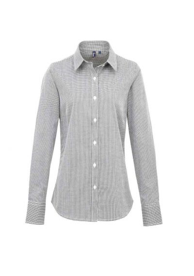 Premier Ladies Gingham Long Sleeve Shirt