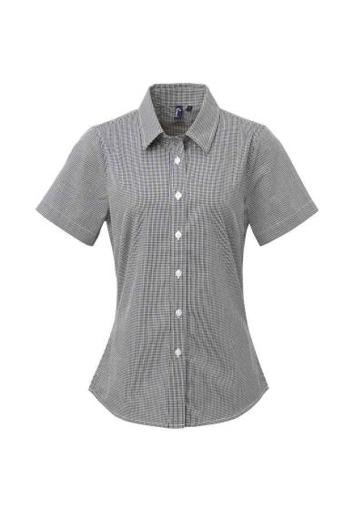 Premier Ladies Gingham Short Sleeve Shirt