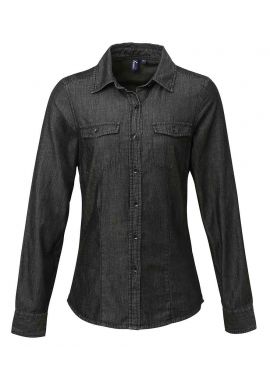 Premier Ladies Jeans Stitch Denim Shirt