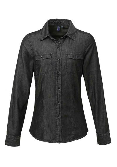 Premier Ladies Jeans Stitch Denim Shirt