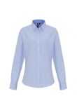 Premier Ladies Long Sleeve Striped Oxford Shirt