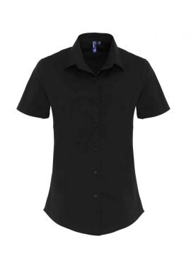 Premier Ladies Short Sleeve Stretch Fit Poplin Shirt