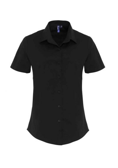 Premier Ladies Short Sleeve Stretch Fit Poplin Shirt