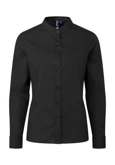Premier Ladies Banded Collar Grandad Shirt