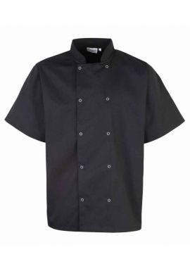 Premier Unisex Short Sleeve Stud Front Chef's Jacket