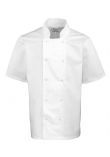 Premier Unisex Short Sleeve Stud Front Chef's Jacket