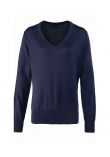 Premier Ladies Knitted Cotton Acrylic V Neck Sweater
