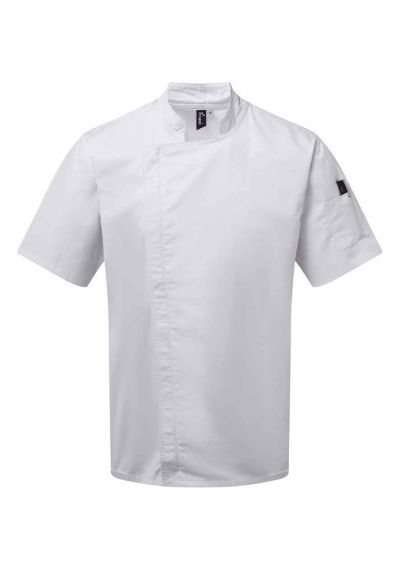 Premier Short Sleeve Zipped Chef's Jacket