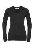 Russell Collection Ladies Cotton Acrylic V Neck Sweater