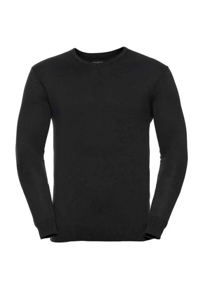 Russell Collection Cotton Acrylic V Neck Sweater