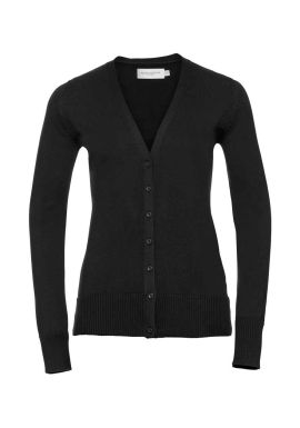 Russell Collection Ladies Cotton Acrylic V Neck Cardigan