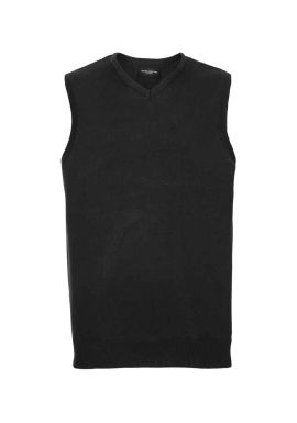 Russell Collection Sleeveless Cotton Acrylic V Neck Sweater