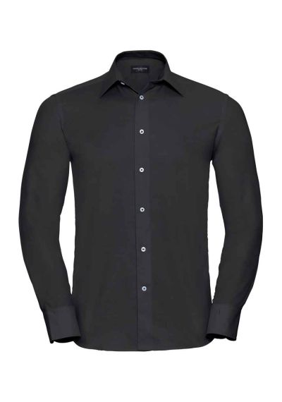 Russell Collection Long Sleeve Tailored Oxford Shirt