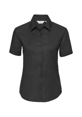 Russell Collection Ladies Short Sleeve Easy Care Oxford Shirt