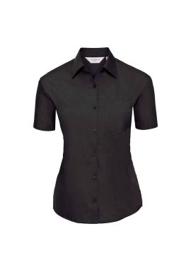 Russell Collection Ladies Short Sleeve Easy Care Poplin Shirt