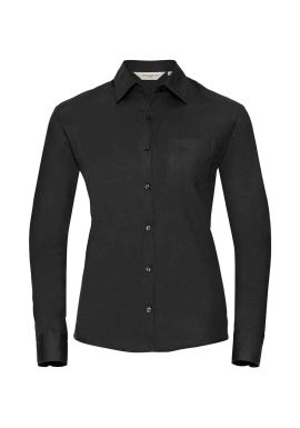 Russell Collection Ladies Long Sleeve Easy Care Cotton Poplin Shirt