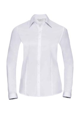 Russell Collection Ladies Long Sleeve Herringbone Shirt