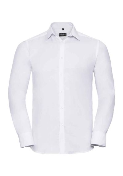 Russell Collection Long Sleeve Herringbone Shirt