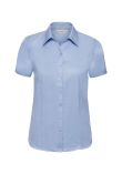 Russell Collection Ladies Short Sleeve Herringbone Shirt