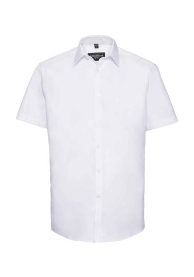 Russell Collection Short Sleeve Herringbone Shirt