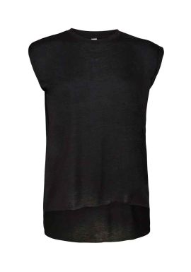 Bella Ladies Flowy Rolled Cuff Muscle T-Shirt