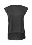 Bella Ladies Flowy Rolled Cuff Muscle T-Shirt