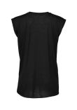 Bella Ladies Flowy Rolled Cuff Muscle T-Shirt