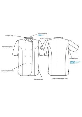 Dennys Ladies Short Sleeve Premium Chef's Jacket