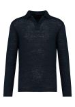 Native Spirit Long Sleeve Linen Polo Shirt