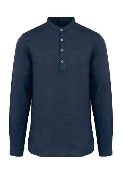 Native Spirit Washed Mao Collar Shirt