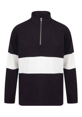 Front Row Panelled 1/4 Zip Neck Top