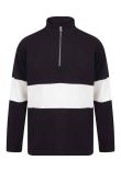 Front Row Panelled 1/4 Zip Neck Top
