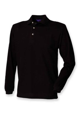 Henbury Long Sleeve Cotton Piqu Polo Shirt