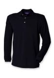 Henbury Long Sleeve Cotton Piqu Polo Shirt