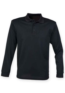 Henbury Unisex Long Sleeve Coolplus Piqu Polo Shirt