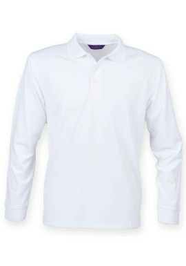 Henbury Unisex Long Sleeve Coolplus Piqu Polo Shirt