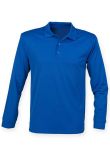 Henbury Unisex Long Sleeve Coolplus Piqu Polo Shirt